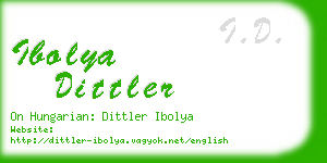 ibolya dittler business card